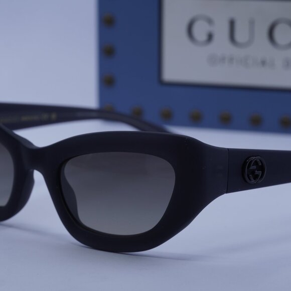 Gucci GG1784S 001 Cat Eye Sunglasses - Matte Dark Grey/Grey main image 8